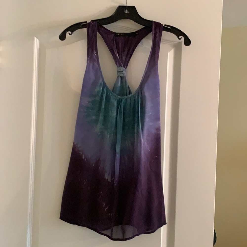 Akiko silk racer back tie dye top - size s